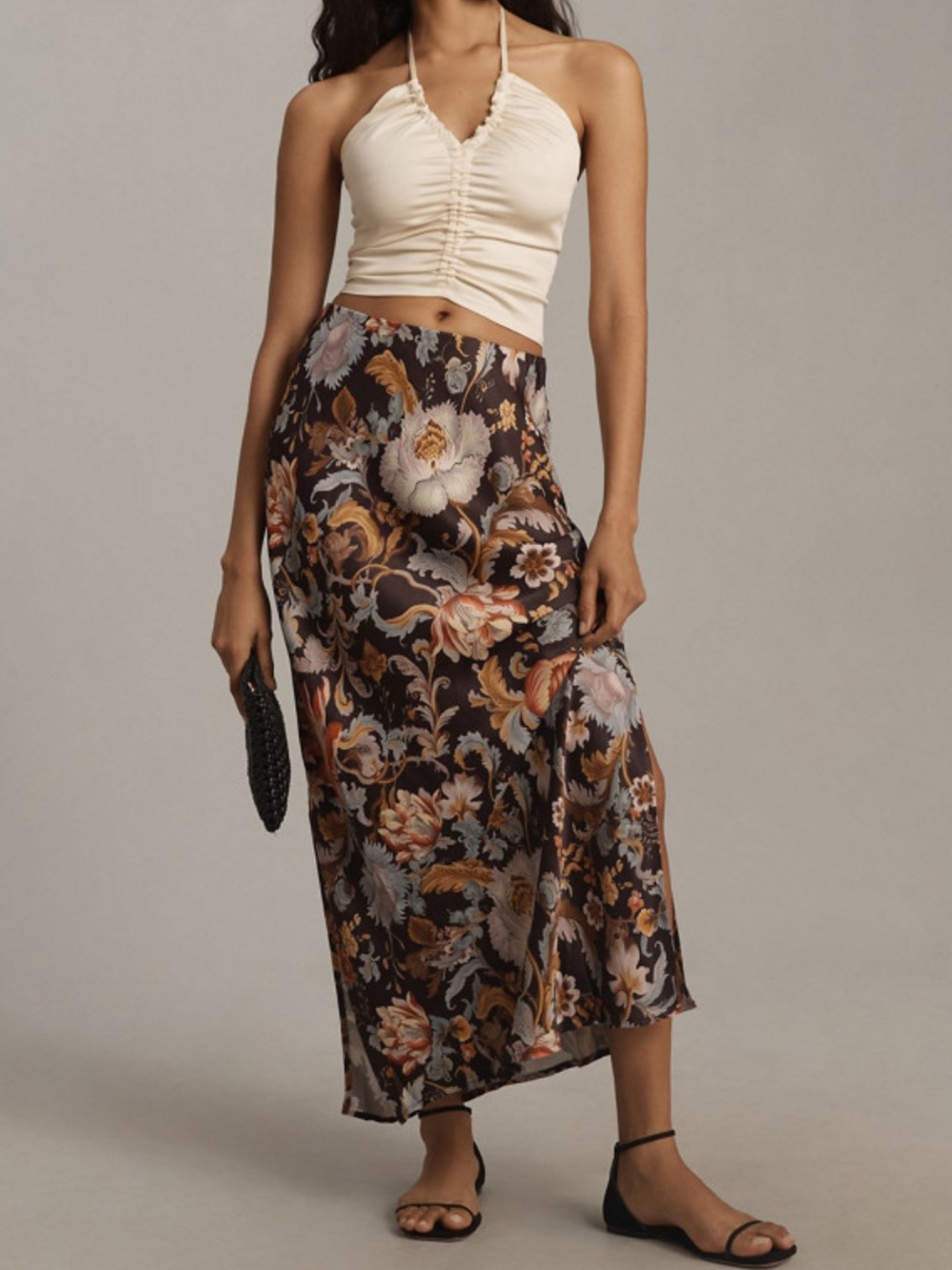 Anthropologie Tilda Maxi Slip Skirt: Side-Slit Edition- Large